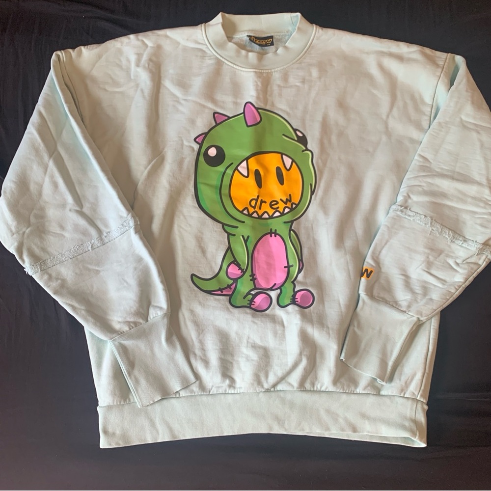 Drew House Dinodrew Light Blue Sweater Sweatshirt Crewneck Dinosaur Rare Urban